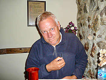 God grekisk mat på Restaurant Metaxi Mas i Naxos stad.