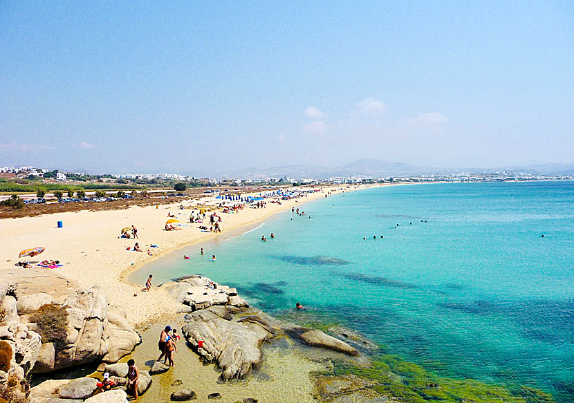 Agios Prokopios beach sett från berget berget Stelida.