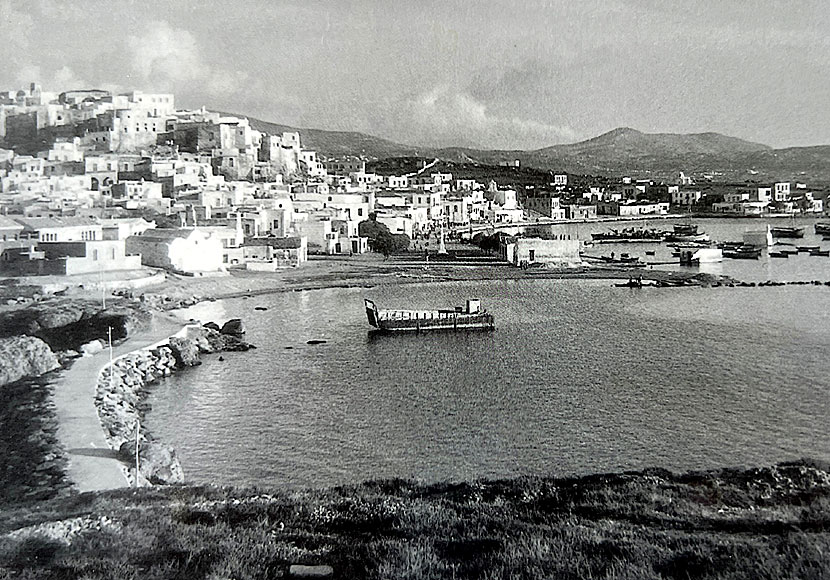 Gammal bild på Naxos stad från början av 1940-talet.