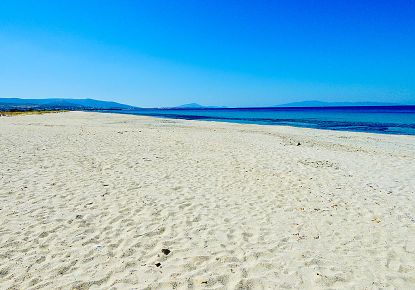 Kastraki är en av Naxos längsta sandstränder. 