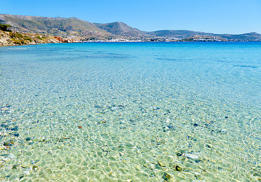 Parikia sett från Krios beach på Paros.
