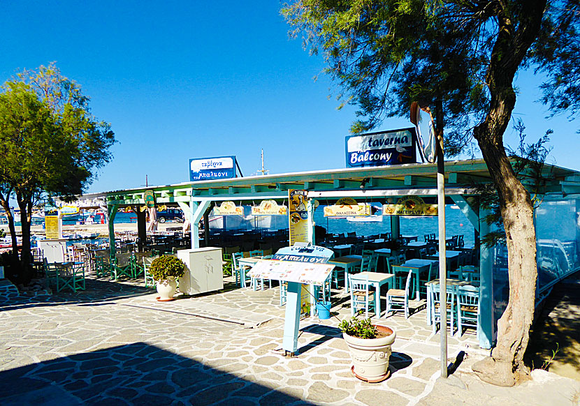 Taverna Balcony i Aliki på Paros i Kykladerna.