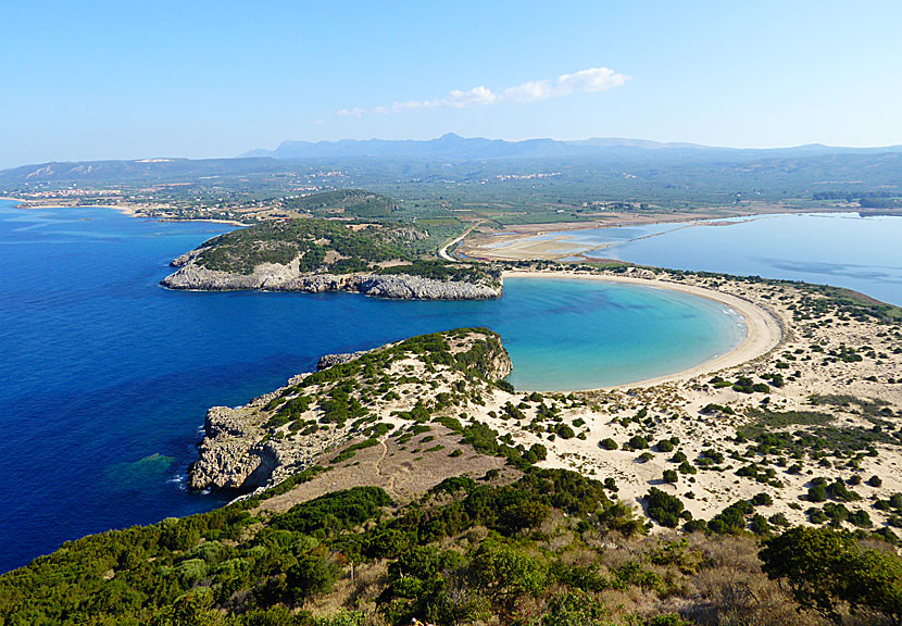 Voidokilia beach nära Costa Navarino på Peloponnesos.