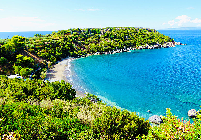 Delfinia beach nära Kardamili på Peloponnesos.