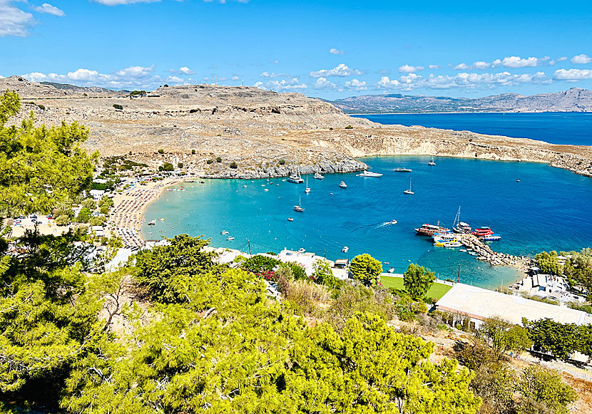 Nedanför Lindos ligger två av Rhodos mest välkända stränder: Lindos beach och Pallas beach.