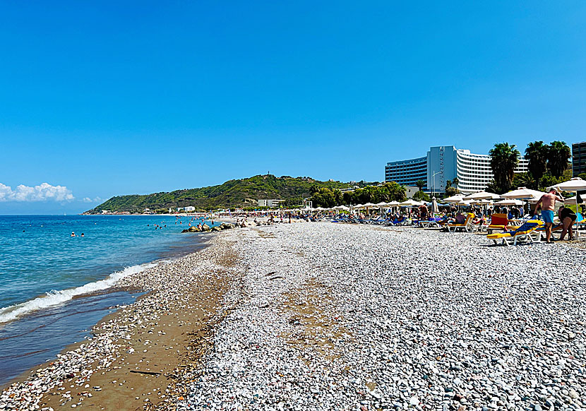 Ixia beach på Rhodos i Grekland. 