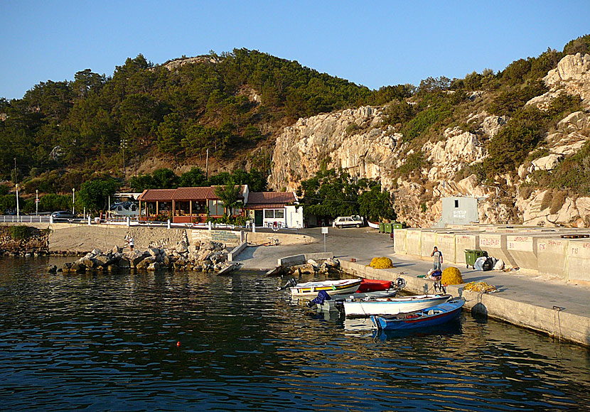 Hamnen i Kamiros Skala på Rhodos.