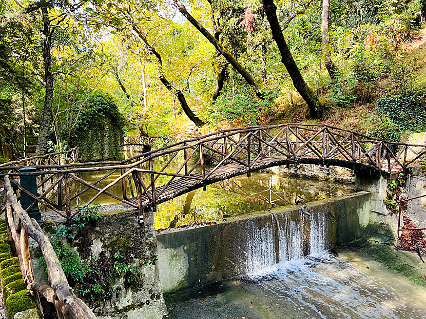 Vattenfall i Rodiniparken på Rhodos.