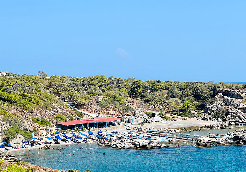 Tassos beach nära Kallithea på östra Rhodos.