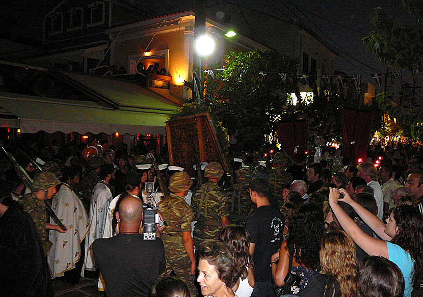 Fest och panagiri i Pythagorion på Samos.