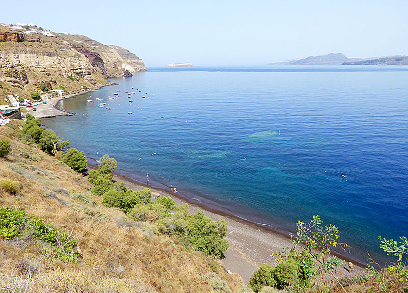 Caldera beach på Santorini.
