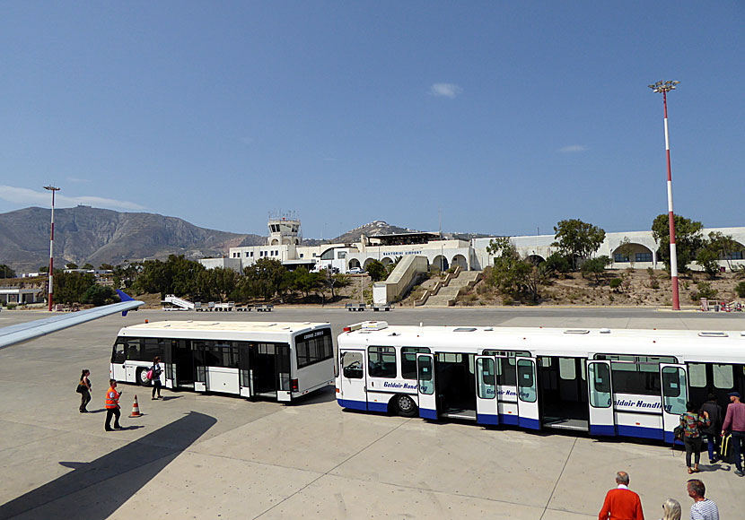 The small airport in Santorini..