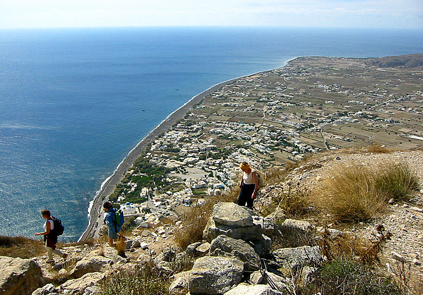 Hiking to Ancient Thira from Perissa in Santorini.