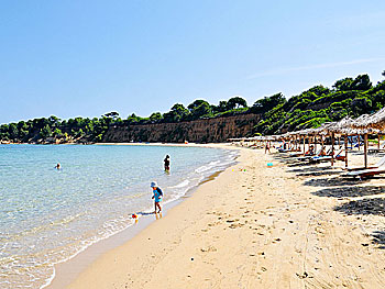 Mandraki, Ghournes och Agistro beach på Skiathos. 