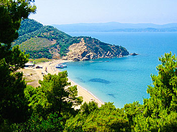 Megalos och Mikros Aselinos beach på Skiathos. 