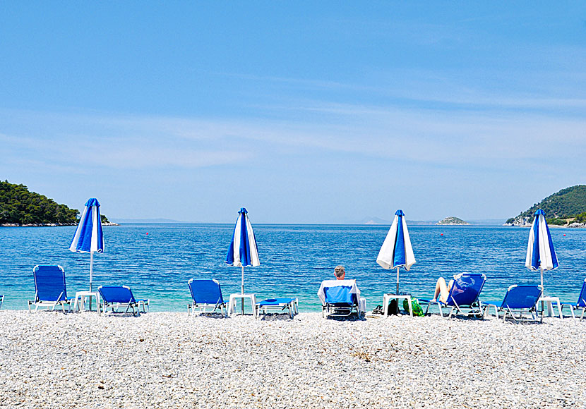 Stranden i Panormos är en av Skopelos bästa stränder. 