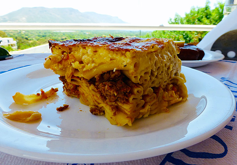 Pastitsio är Greklands svar på lasagne och är mycket god. 