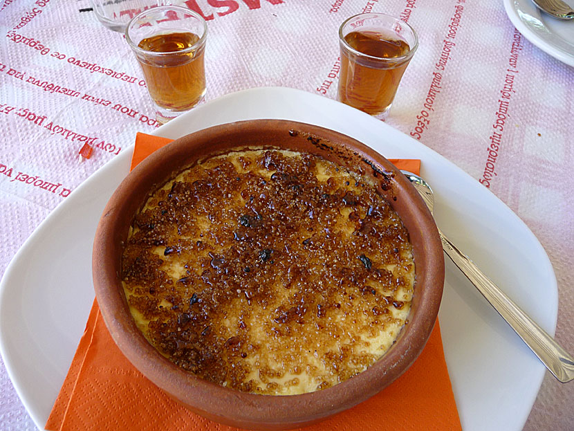 Crème brûlée i Grekland.