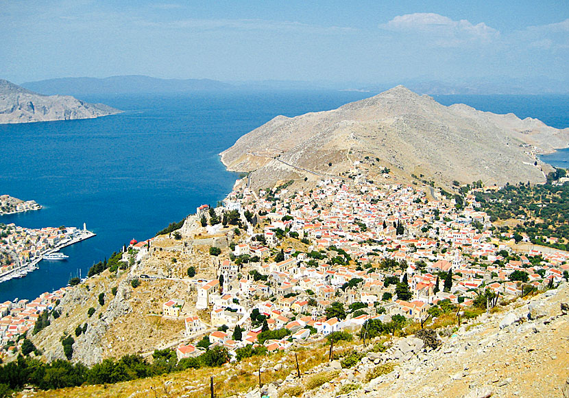 Byarna Gialos, Chorio och Pedi på ön Symi nära Rhodos.