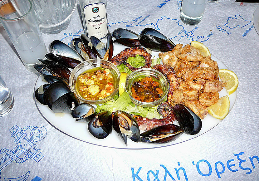 På Telendos i Dodekaneserna har vi ätit den godaste skaldjurstallriken i hela Grekland. 