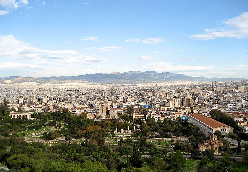 Utsikt över Aten från Akropolis. 
