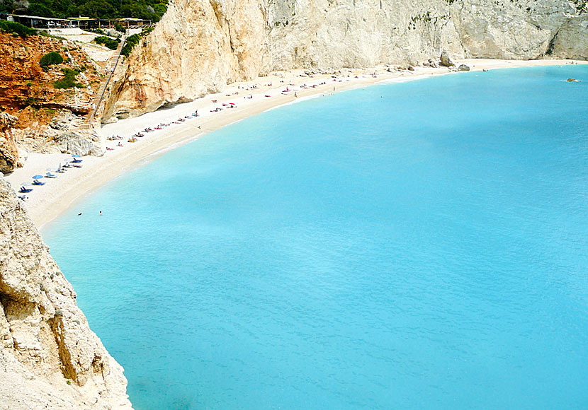 Porto Katsiki beach på Lefkas är en av Greklands bästa stränder. 