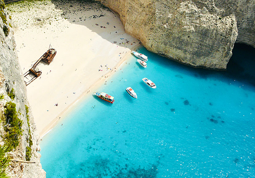 Shipwreck beach på Zakynthos är en av Greklands mest fotograferade stränder.
