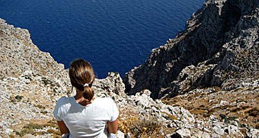 En höjdrädds vandring till Stavros på Amorgos.
