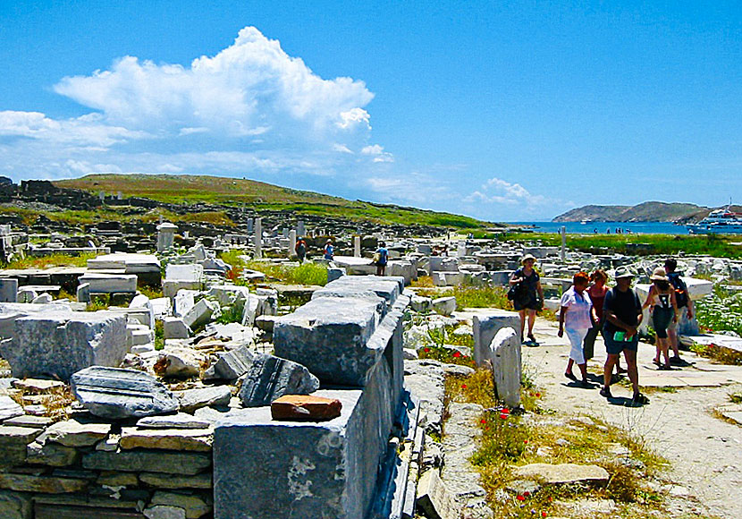 Arkeologiska Delos i Kykladerna. 