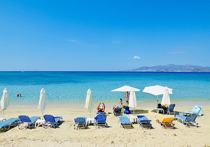 Agia Anna beach är en av Naxos bästa och mest barnvänliga sandstränder. 