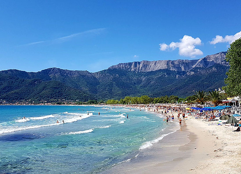 Golden beach på Thassos i Grekland.