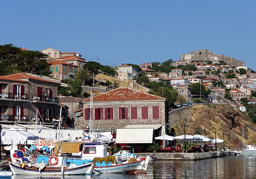 Hamnen i Molyvos på Lesbos, som är grannö till Psara.