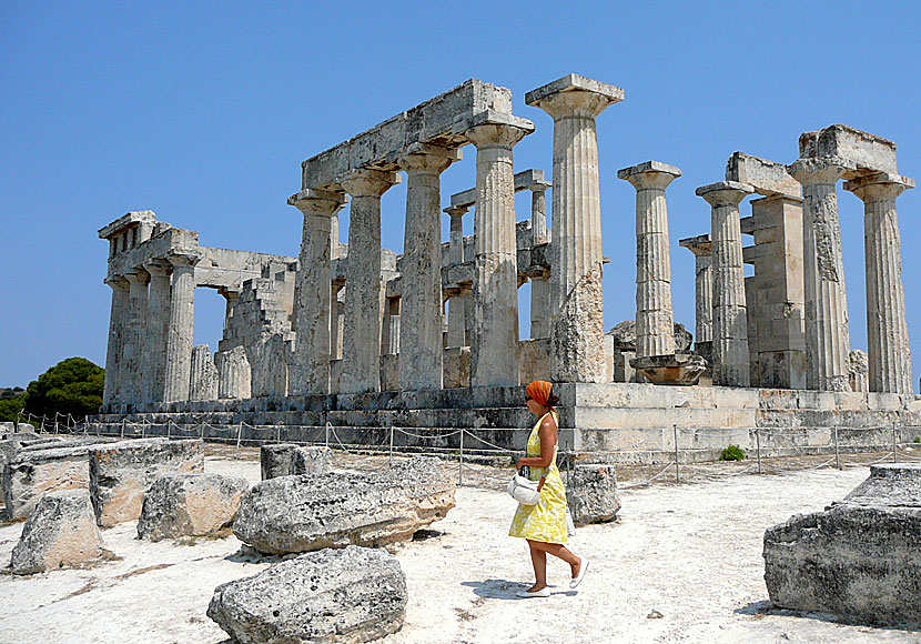 Temple of Aphaia på ön Egina i Grekland.