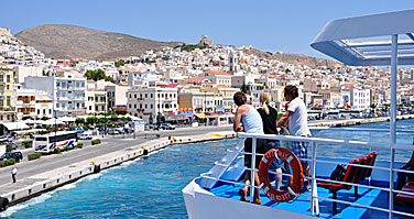 Förslag på båtrutter under en öluff i Grekland.