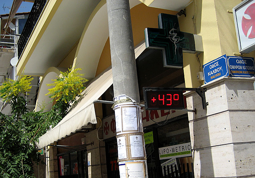 Det blir allt vanligare med värmeböljor i Grekland med temperaturer som ligger mellan 40 och 45 grader. 