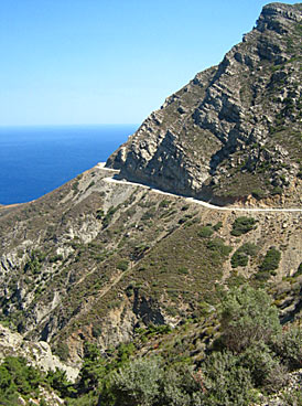 Vägen till Olymbos på Karpathos.