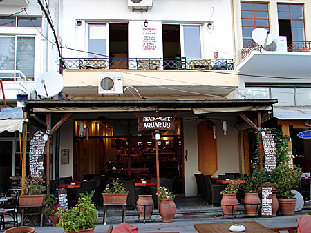 Café Aquarius i Plomari. Lesbos.