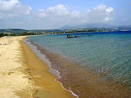 Stranden utanför Pylos vid lagunen.
