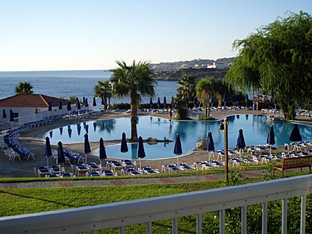 Utsikt från vår Sunwing Resort Kallithea första morgonen på denna resa till Rhodos.