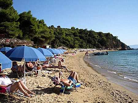 Agia Eleni beach på Skiathos.