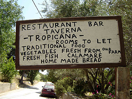 Tavernan Tropicana i Eristos. Tilos.