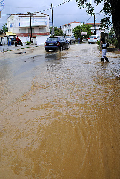 Översvämning på Skiathos.