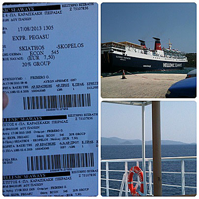 Båtresan mellan Skiathos och Skopelos.